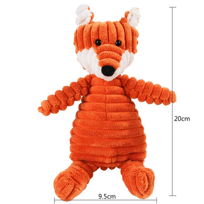 Pawstrip Corduroy Dog Toy with Squeaker for Small and Large Dogs