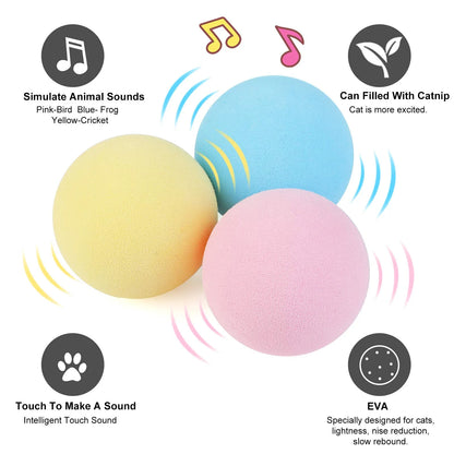 COOYOMO Interactive Cat Toy Ball with Catnip for Engaging Playtime for Kittens and Cats