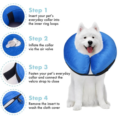 Inflatable Protective Dog Collar for Post Surgery Recovery for Small Medium Large Pets