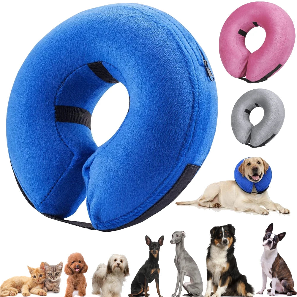 Inflatable Protective Dog Collar for Post Surgery Recovery for Small Medium Large Pets
