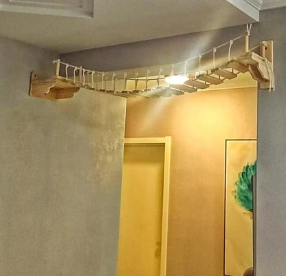 NoEnName_Null Wall Mounted Cat Bridge with Scratching Post for Active Felines