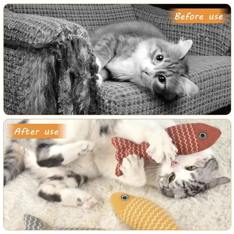 NoEnName_Null Interactive Catnip Fish Toys for Indoor Cats with Chewable Design