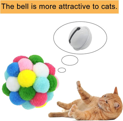 Eco-Friendly Cat Toys with Colorful Bells for Interactive Playtime