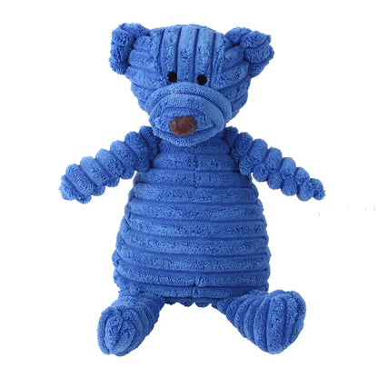 Pawstrip Corduroy Dog Toy with Squeaker for Small and Large Dogs