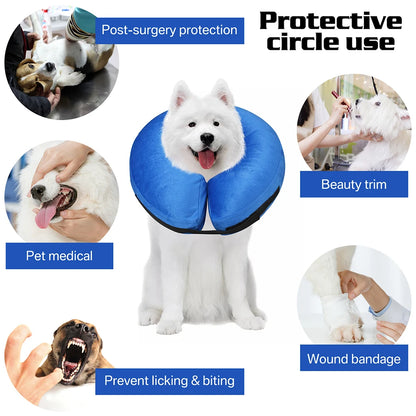 Inflatable Protective Dog Collar for Post Surgery Recovery for Small Medium Large Pets