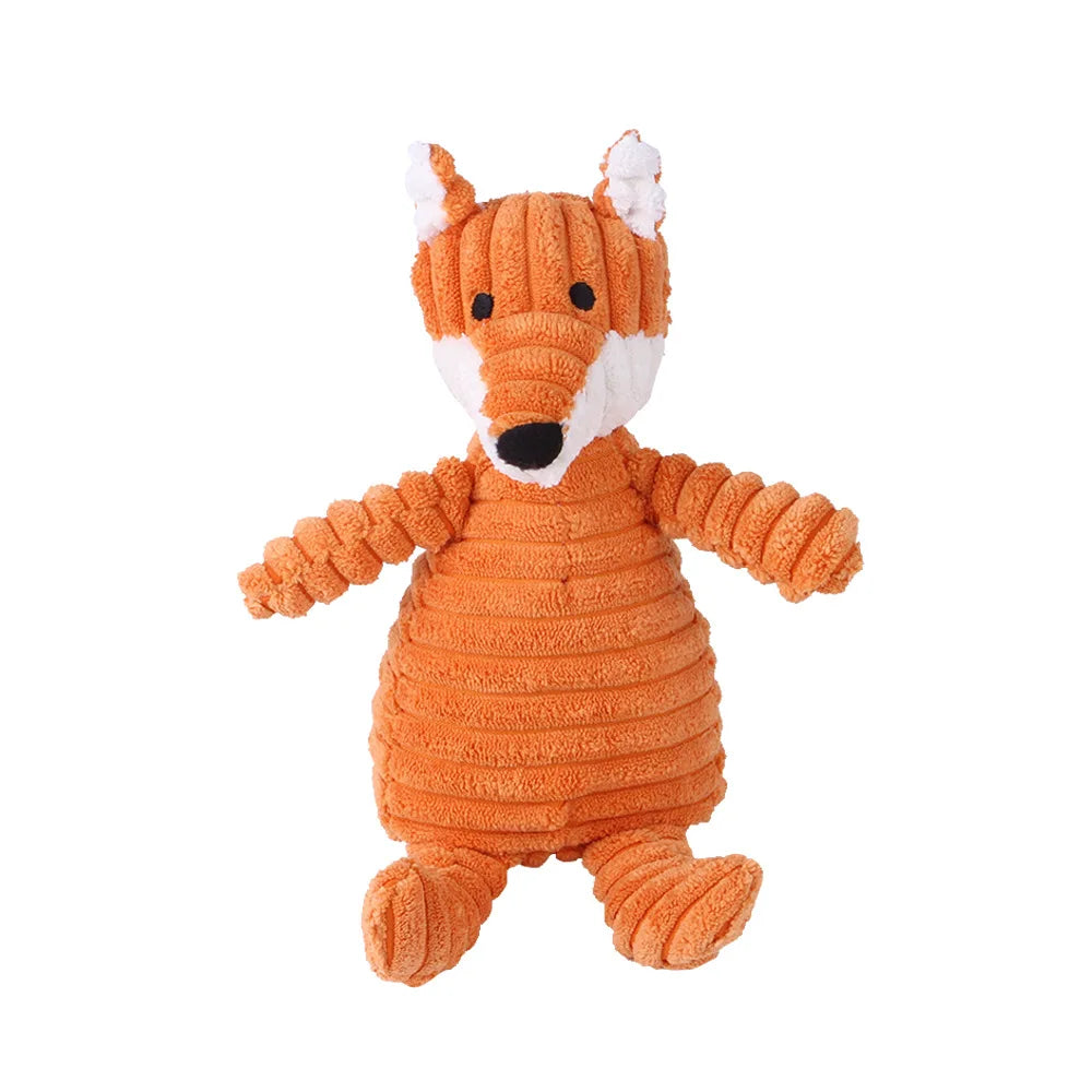 Pawstrip Corduroy Dog Toy with Squeaker for Small and Large Dogs