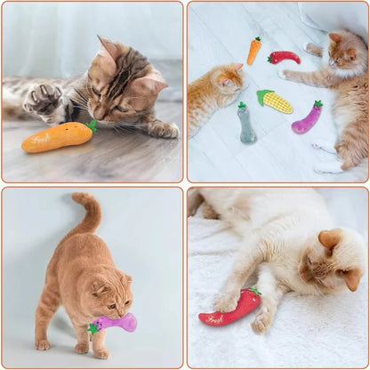 NoEnName_Null Plush Catnip Toys Set with Anti-boredom Features for Indoor Cats