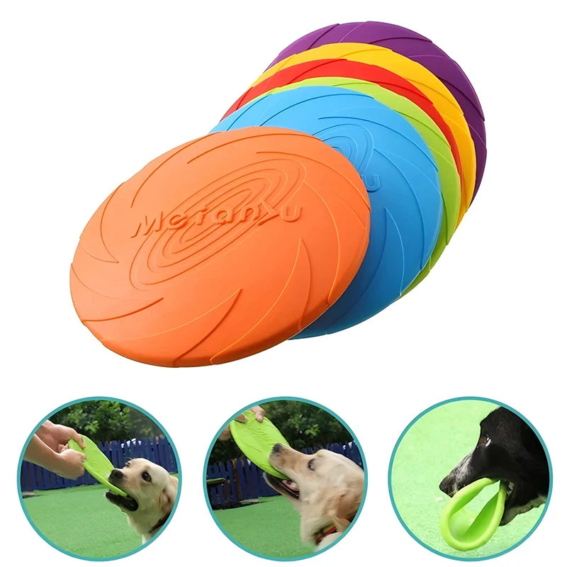 Durable Silicone Flying Disc Chew Toy for Active Dogs Outdoors