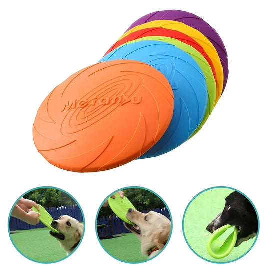 Durable Silicone Flying Disc Chew Toy for Active Dogs Outdoors