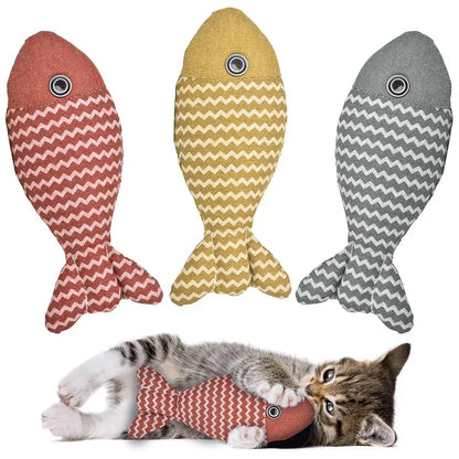NoEnName_Null Interactive Catnip Fish Toys for Indoor Cats with Chewable Design