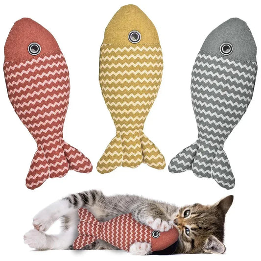 NoEnName_Null Interactive Catnip Fish Toys for Indoor Cats with Chewable Design