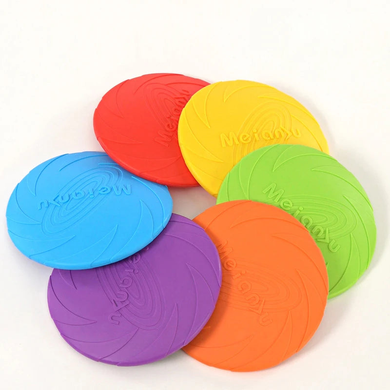 Durable Silicone Flying Disc Chew Toy for Active Dogs Outdoors