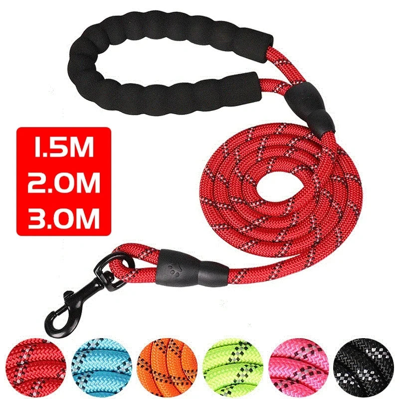 NoEnName_Null Reflective Dog Leash with Padded Handle for Strong Dogs