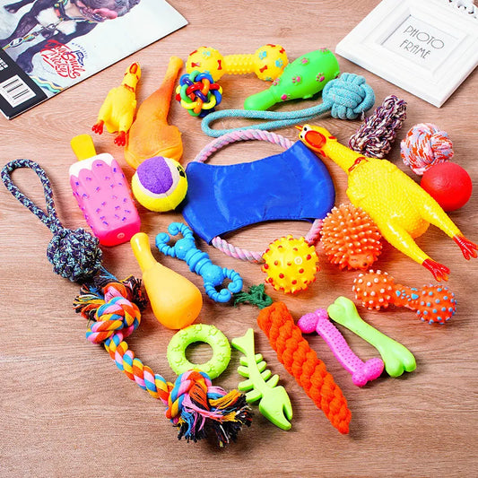 Gagyive Interactive Plush Dog Toy Kit with Squeaky Features for Small and Large Dogs