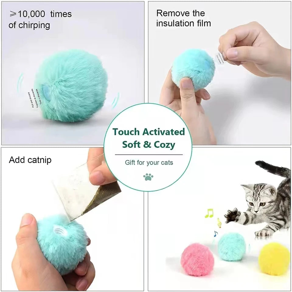 COOYOMO Interactive Cat Toy Ball with Catnip for Engaging Playtime for Kittens and Cats
