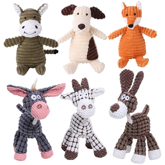 Durable Plush Dog Toy with Squeaky Feature for Small and Large Dogs
