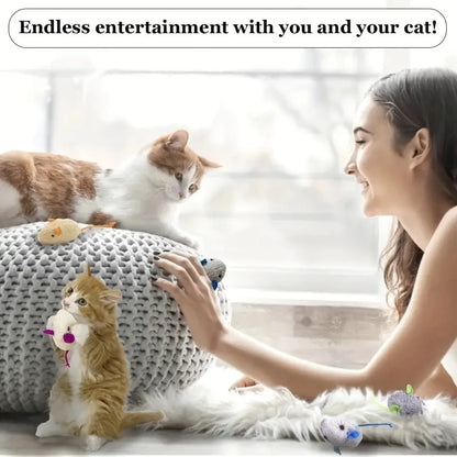Interactive Plush Cat Toys with Durable Linen for Small Breeds Indoor Play