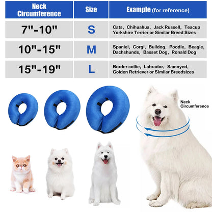 Inflatable Protective Dog Collar for Post Surgery Recovery for Small Medium Large Pets