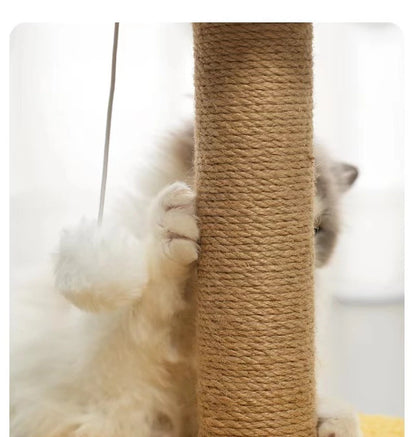 NoEnName_Null Cat Tree Tower with Interactive Ball Toys and Plush Mouse for Engaging Cat Play