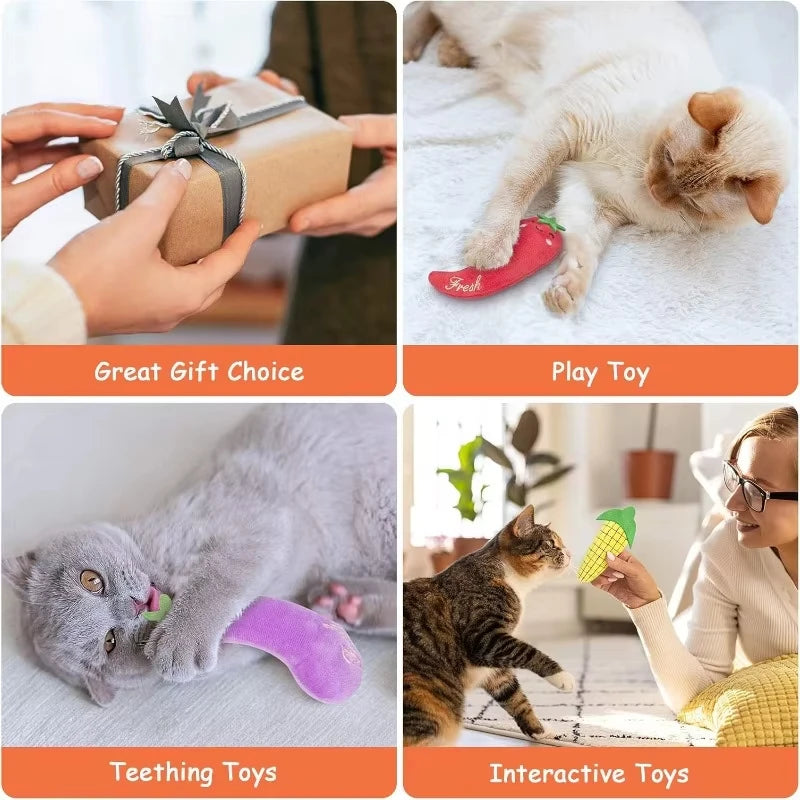 NoEnName_Null Plush Catnip Toys Set with Anti-boredom Features for Indoor Cats
