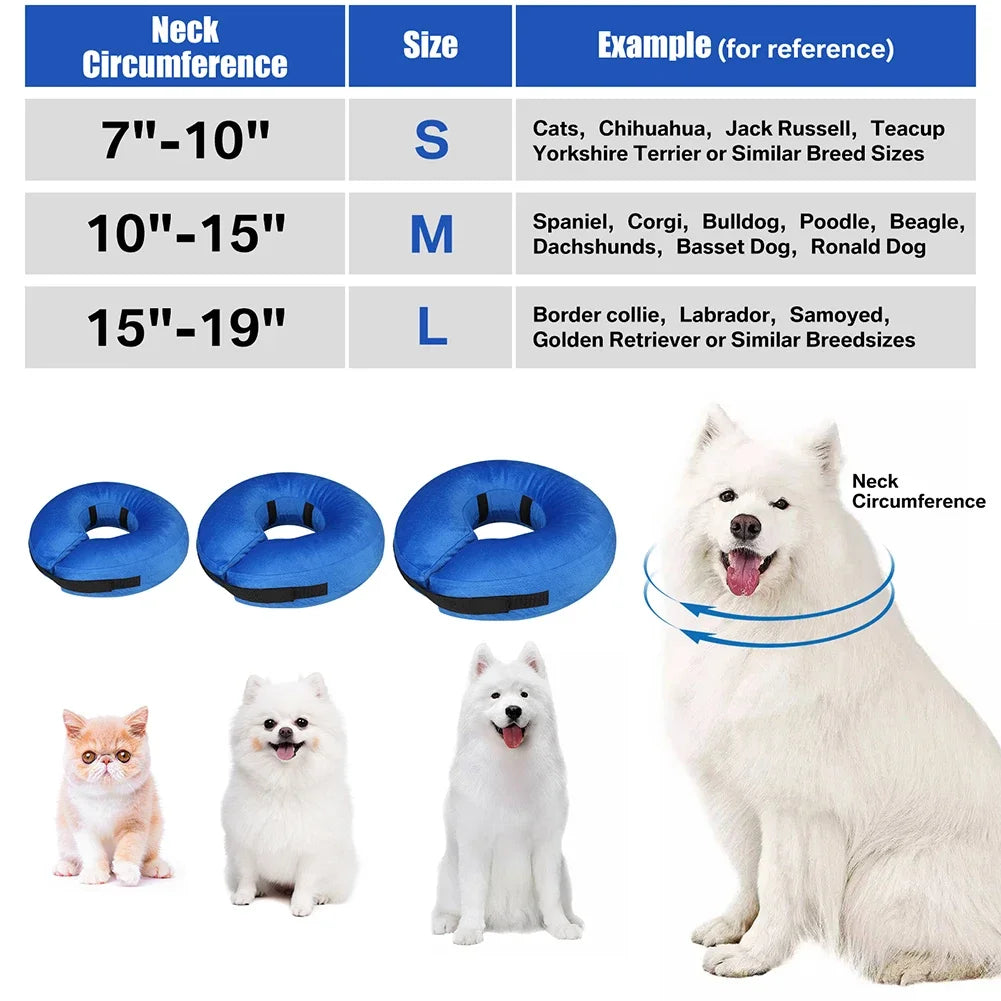 Inflatable Protective Dog Collar for Post Surgery Recovery for Small Medium Large Pets