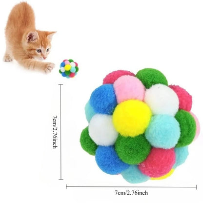 Eco-Friendly Cat Toys with Colorful Bells for Interactive Playtime