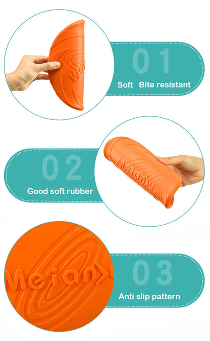 Durable Silicone Flying Disc Chew Toy for Active Dogs Outdoors
