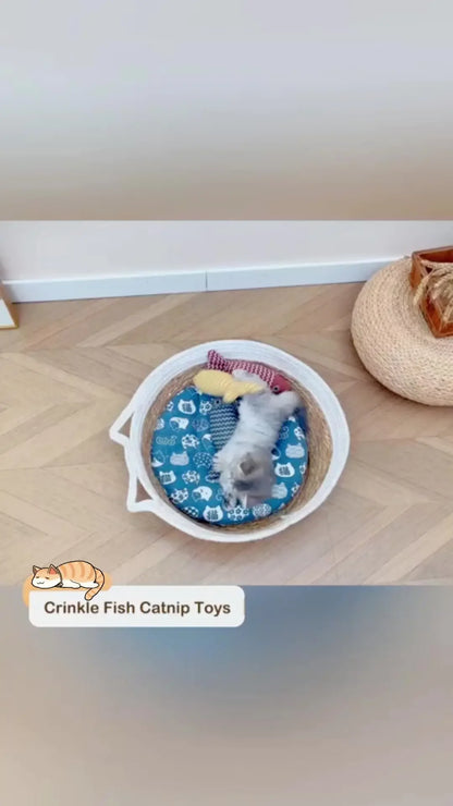 NoEnName_Null Interactive Catnip Fish Toys for Indoor Cats with Chewable Design