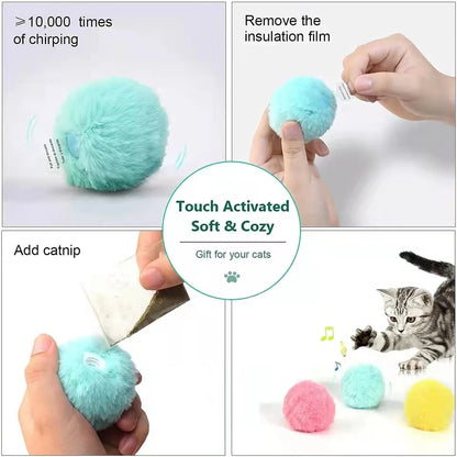 COOYOMO Interactive Cat Toy Ball with Catnip for Engaging Playtime for Kittens and Cats