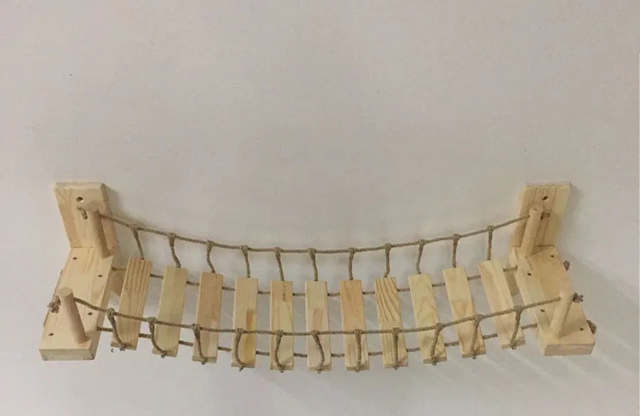 NoEnName_Null Wall Mounted Cat Bridge with Scratching Post for Active Felines