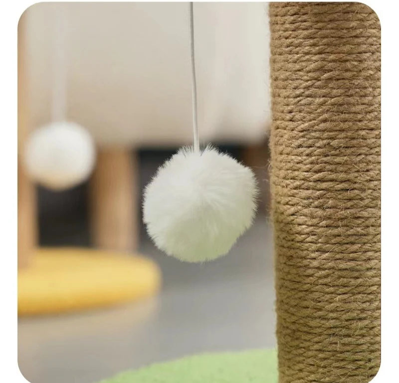 NoEnName_Null Cat Tree Tower with Interactive Ball Toys and Plush Mouse for Engaging Cat Play