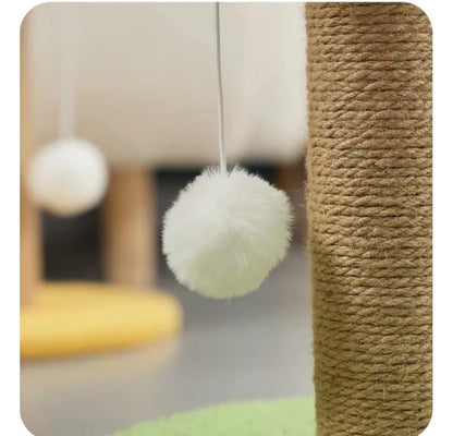 NoEnName_Null Cat Tree Tower with Interactive Ball Toys and Plush Mouse for Engaging Cat Play