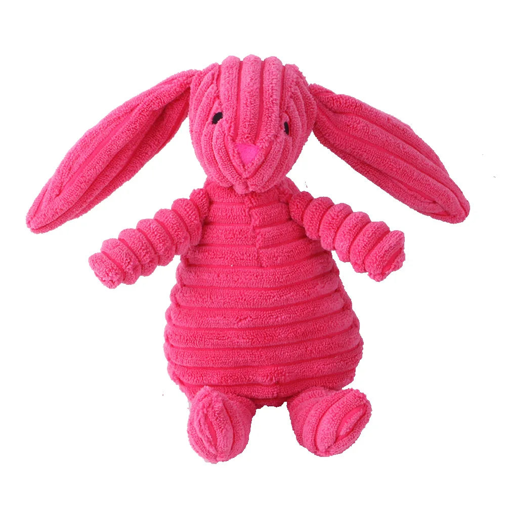 Pawstrip Corduroy Dog Toy with Squeaker for Small and Large Dogs