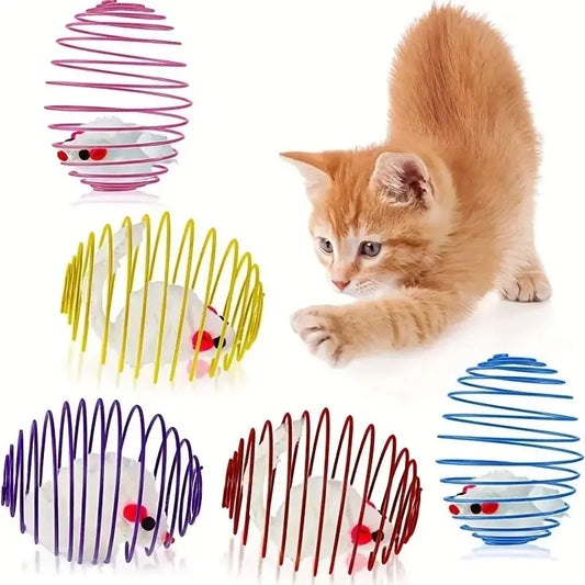 Interactive Cat Toy Balls with Stretchable Springs for Playful Kittens