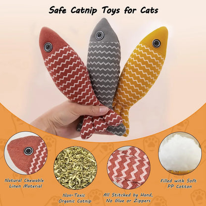 NoEnName_Null Interactive Catnip Fish Toys for Indoor Cats with Chewable Design