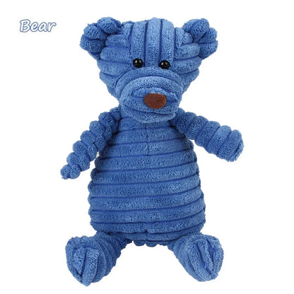 Pawstrip Corduroy Dog Toy with Squeaker for Small and Large Dogs