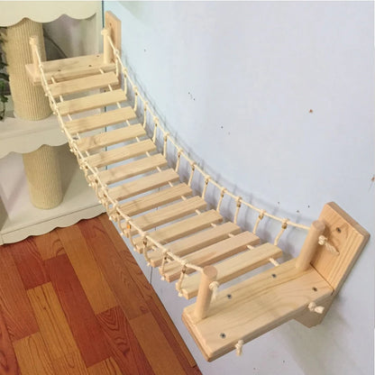 NoEnName_Null Wall Mounted Cat Bridge with Scratching Post for Active Felines