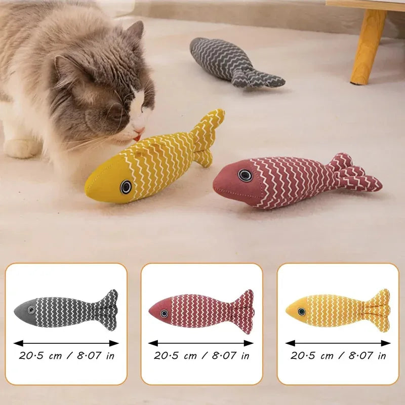 NoEnName_Null Interactive Catnip Fish Toys for Indoor Cats with Chewable Design