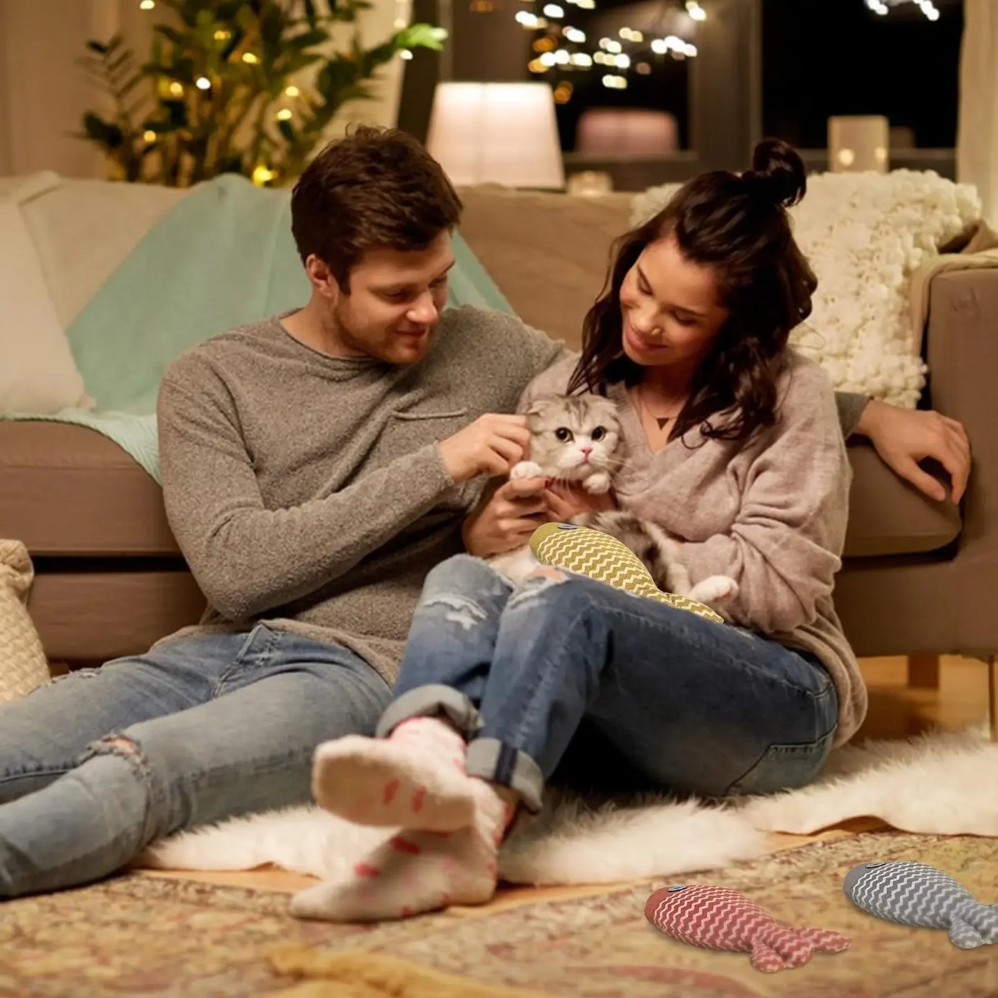 NoEnName_Null Interactive Catnip Fish Toys for Indoor Cats with Chewable Design