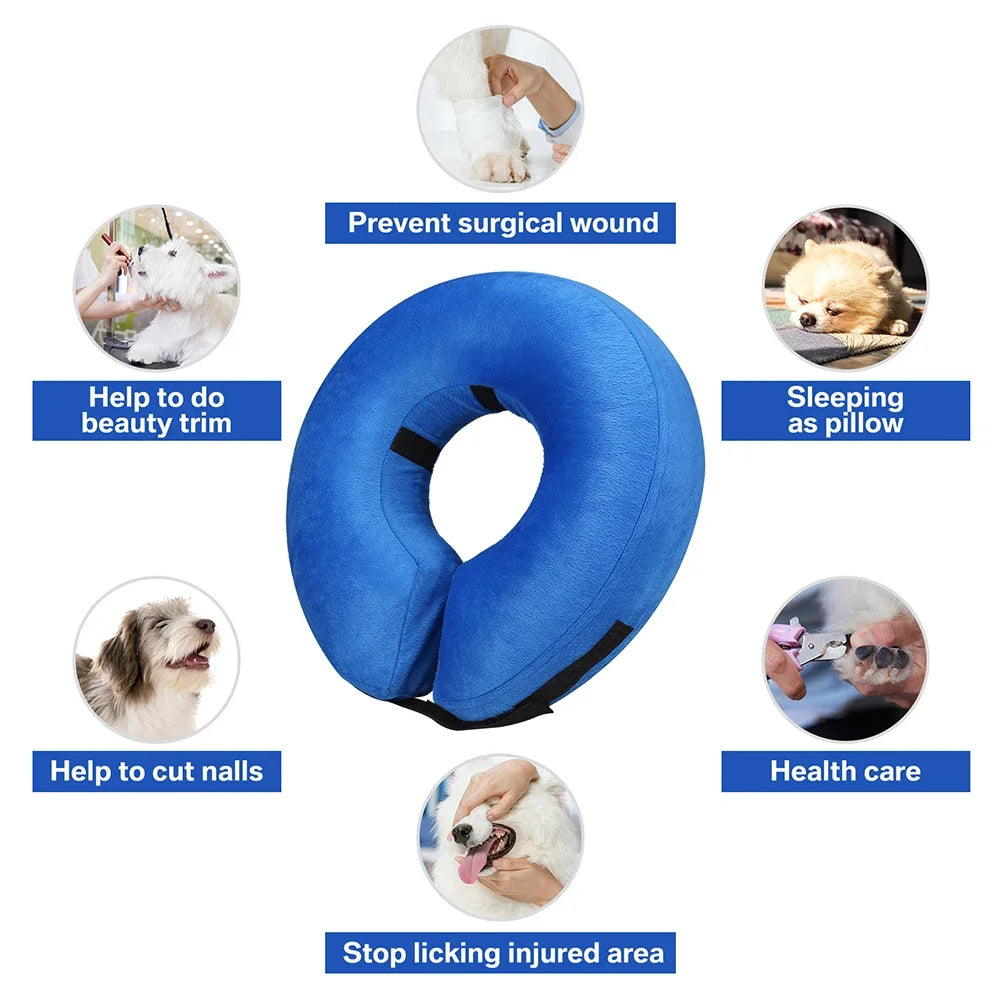 Inflatable Protective Dog Collar for Post Surgery Recovery for Small Medium Large Pets
