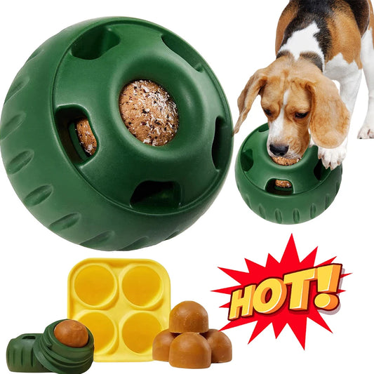 NoEnName_Null Silicone Dog Chew Toys with Refillable Food Ball for Interactive Play and Healthy Chewing