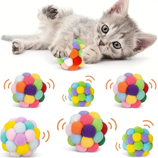 Eco-Friendly Cat Toys with Colorful Bells for Interactive Playtime